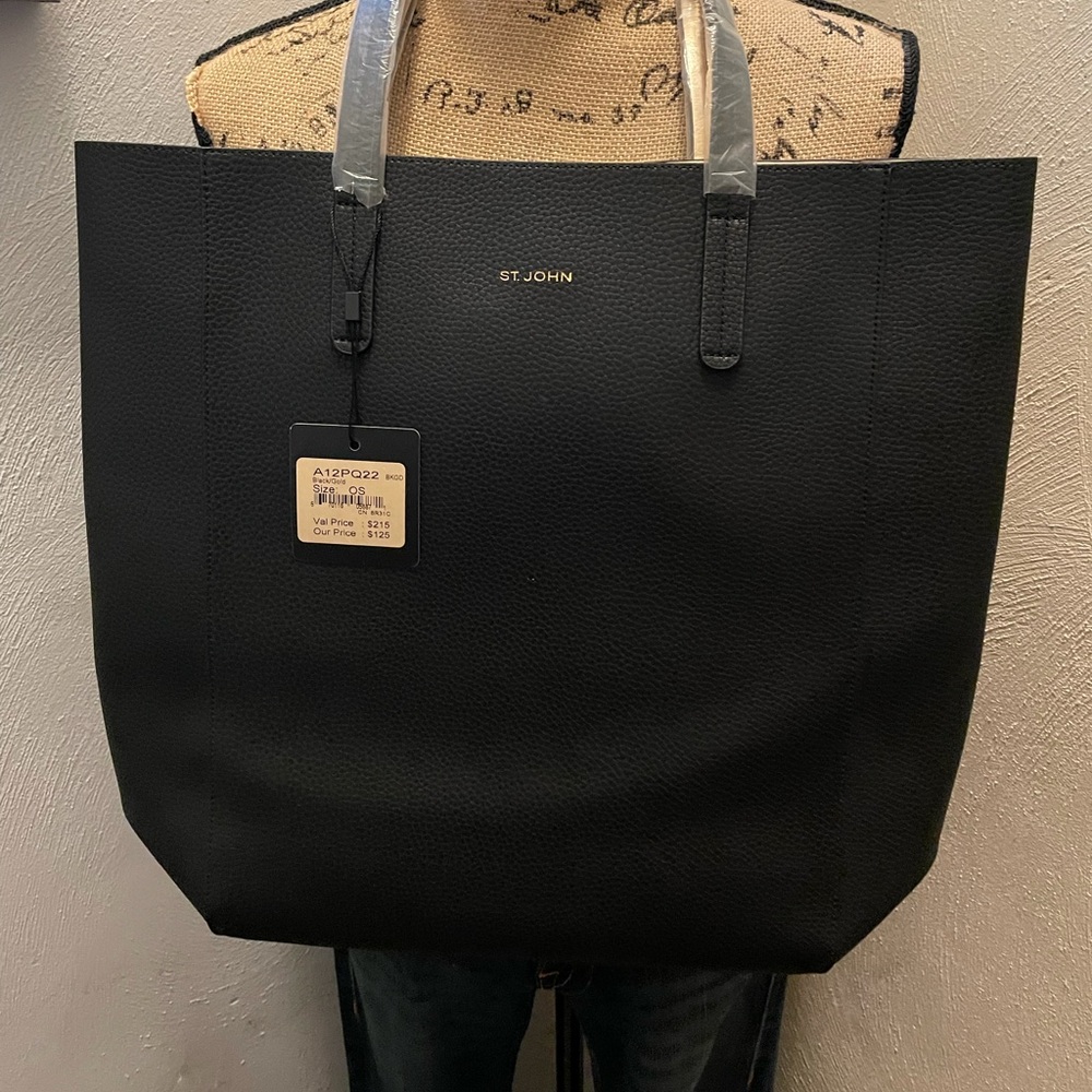 Black and gold St. John purse